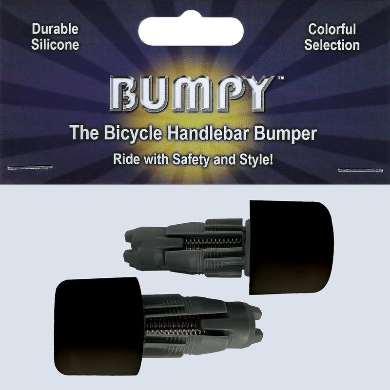 BUMPY Rubbery Bicycle Handlebar End Plugs, Innovative Design, Bumpers Made of Durable Colorful Silicone, Expands to Lock in Place, Adds Safety & Style, One Pair - Image 3